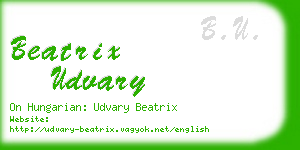 beatrix udvary business card